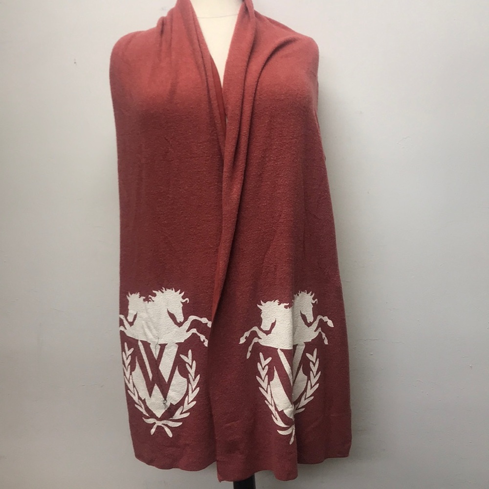 BNWPCT Fleece Wildfox long Logo scarf Orange OS